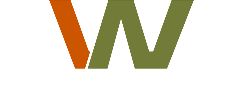 A logo featuring a large, stylized "W" with the left segment in orange and the rest in olive green. Below, faint gray text reads "CONSTRUCTION CLEANUP" in all capital letters.